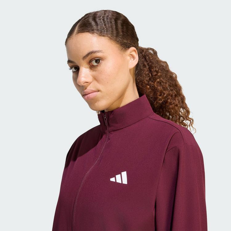 adidas adidas Train Essentials 3-Streifen Woven Trainingsjacke Damen - Maroon / White - 0 | SportScheck