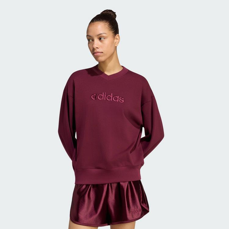 adidas adidas Seasonal Essentials Satin-Sweatshirt, Sweatshirt Damen - Maroon - 0 | SportScheck