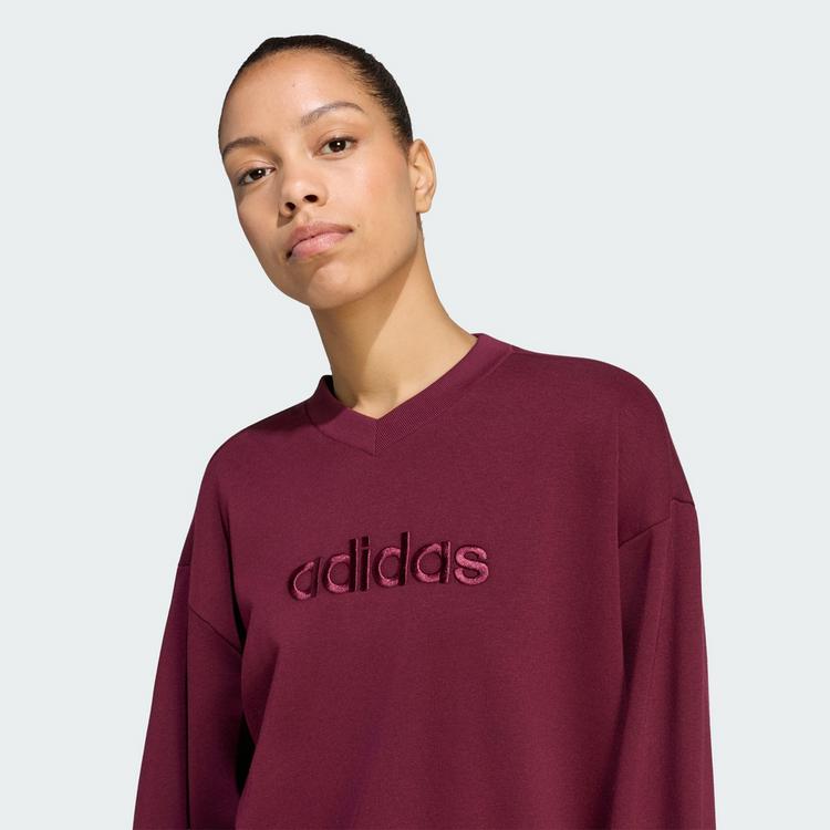 adidas adidas Seasonal Essentials Satin-Sweatshirt, Sweatshirt Damen - Maroon - 0 | SportScheck