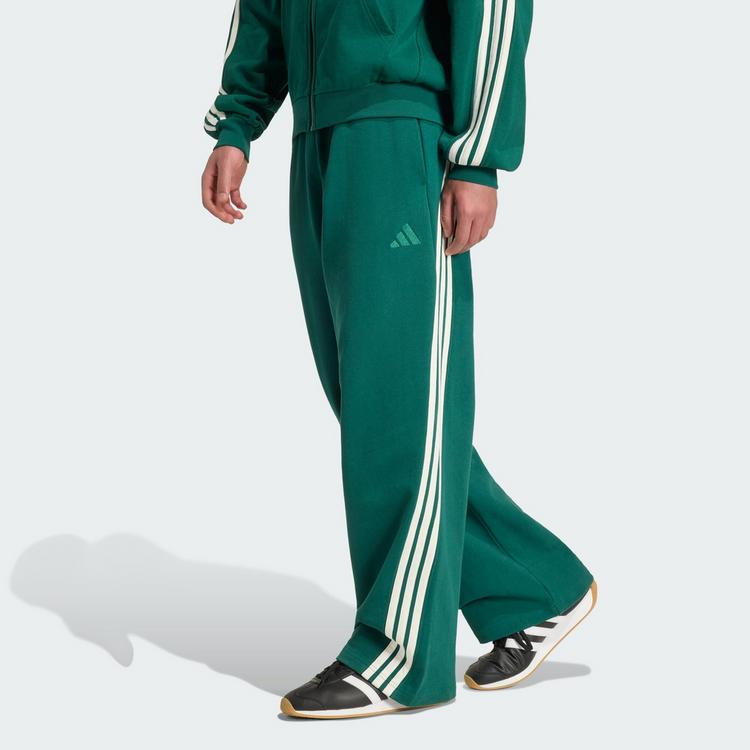 adidas adidas adidas KIT 3-Streifen Hose, weit Stoffhose Herren - Collegiate Green / Off White - 0 | SportScheck
