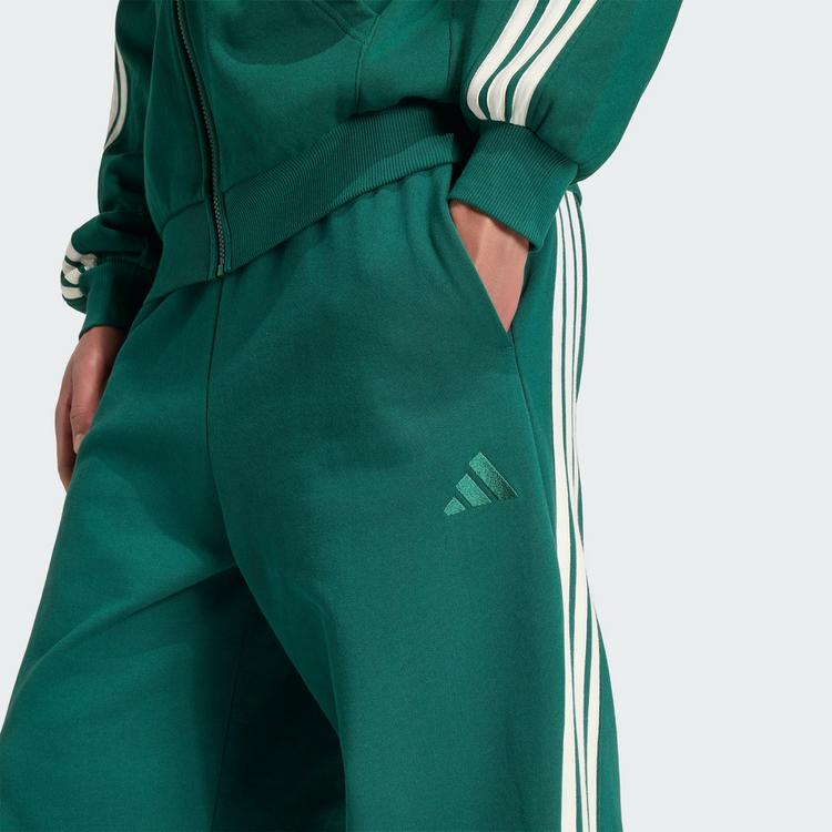 adidas adidas adidas KIT 3-Streifen Hose, weit Stoffhose Herren - Collegiate Green / Off White - 1 | SportScheck