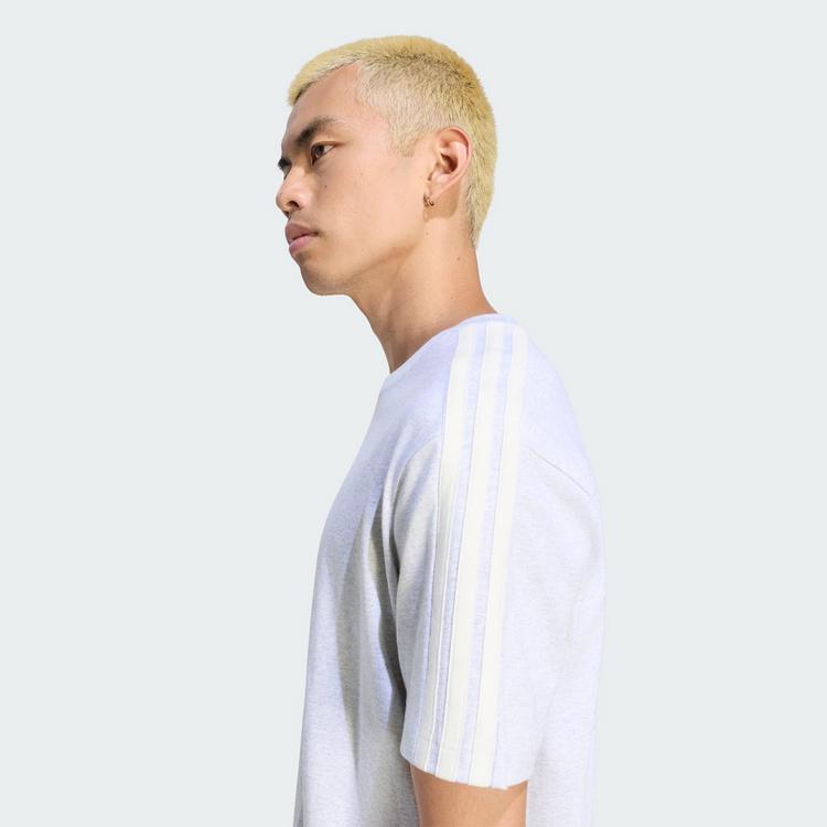 adidas adidas ADIDAS KIT 3-STREIFEN T-SHIRT, REGUL&Auml;R T-Shirt Herren - Light Grey Heather / Off White - 1 | SportScheck