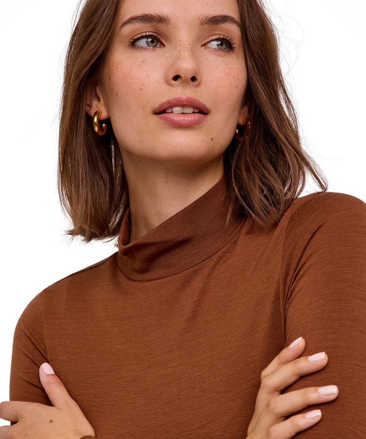 Falke Falke Merino Roll Neck T-Shirt Damen - cappucino (5520) - 3 | SportScheck