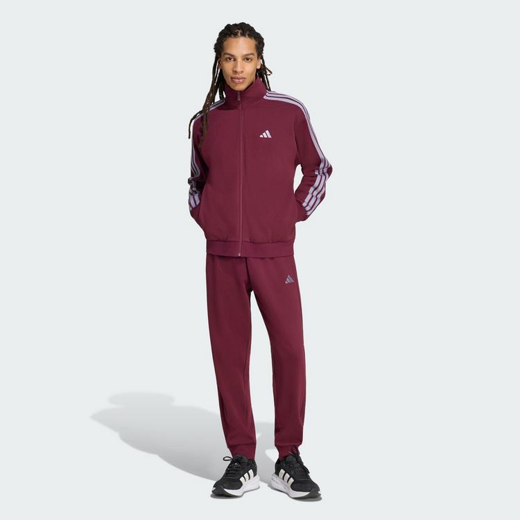 adidas adidas 3-STREIFEN FLEECE TRAININGSANZUG Trainingsanzug Herren - Team Maroon 2 / Slate - 0 | SportScheck