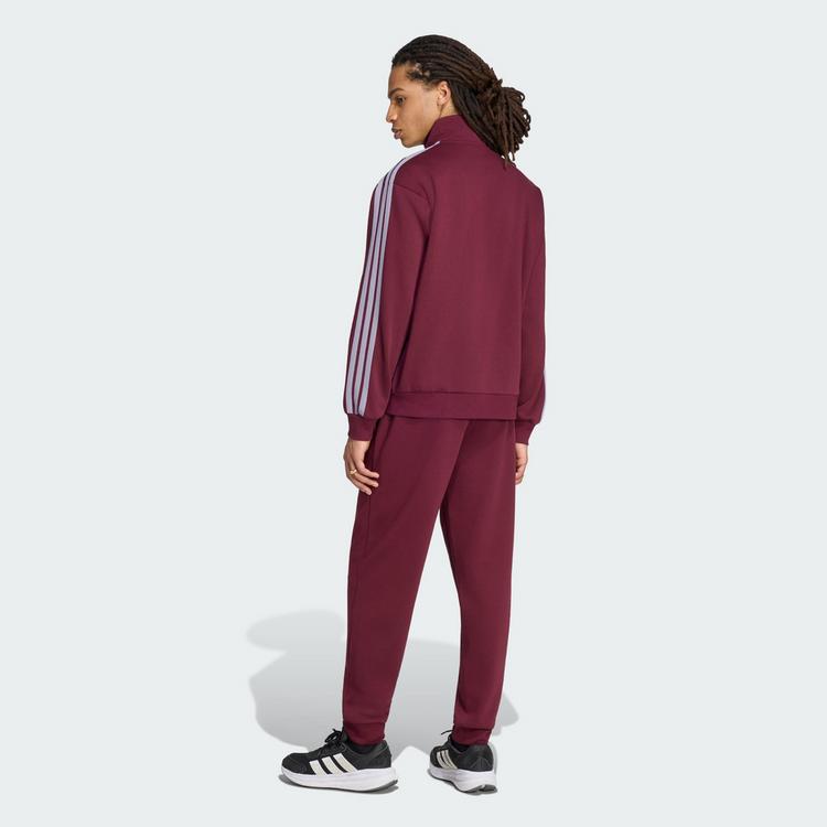 adidas adidas 3-STREIFEN FLEECE TRAININGSANZUG Trainingsanzug Herren - Team Maroon 2 / Slate - 1 | SportScheck
