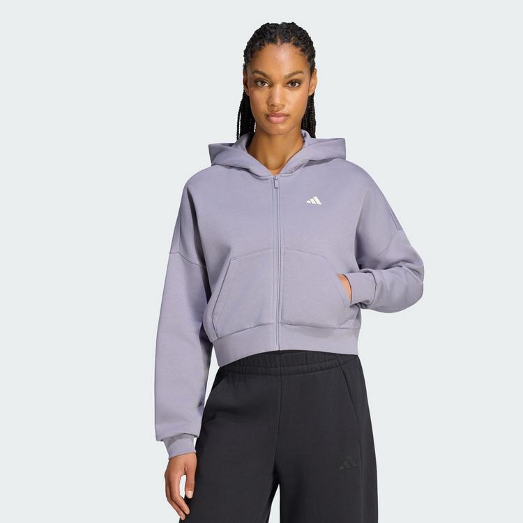 adidas adidas 3-STREIFEN STUDIO TRACK TOP, KAPUZE Trainingsjacke Damen - Slate - 0 | SportScheck