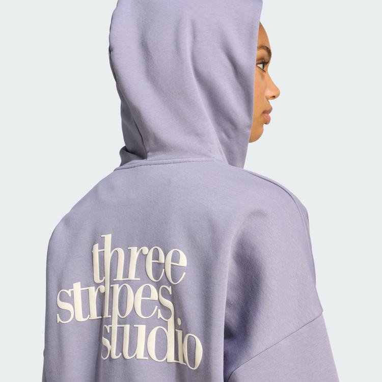adidas adidas 3-STREIFEN STUDIO TRACK TOP, KAPUZE Trainingsjacke Damen - Slate - 1 | SportScheck