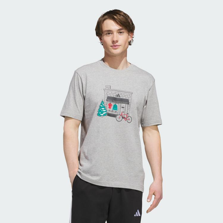 adidas adidas Holiday Shop Grafik T-Shirt T-Shirt Herren - Medium Grey Heather - 0 | SportScheck