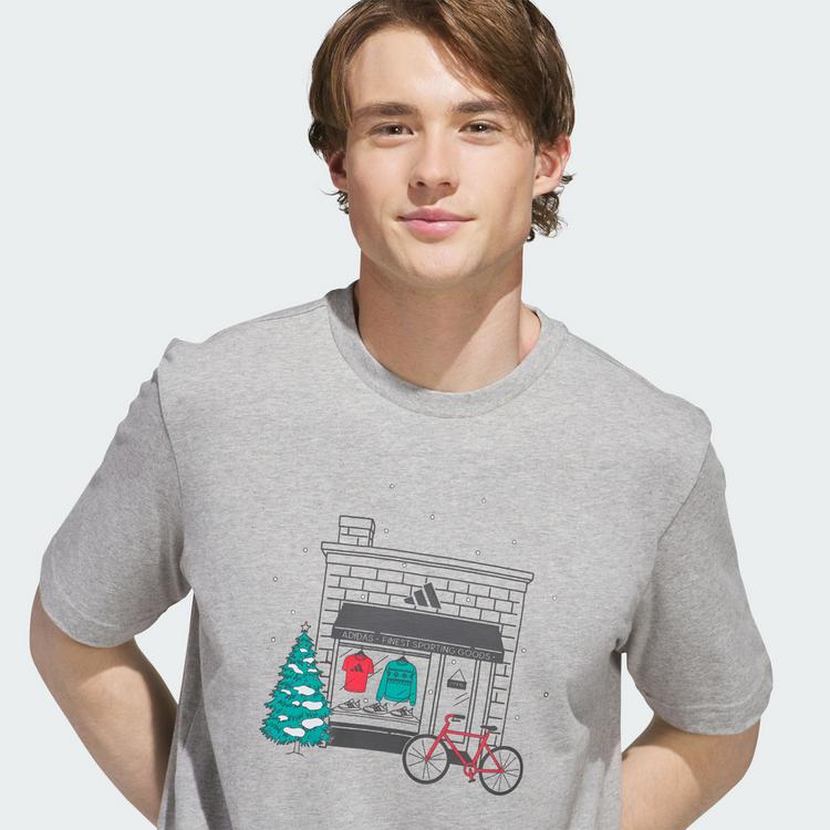 adidas adidas Holiday Shop Grafik T-Shirt T-Shirt Herren - Medium Grey Heather - 0 | SportScheck