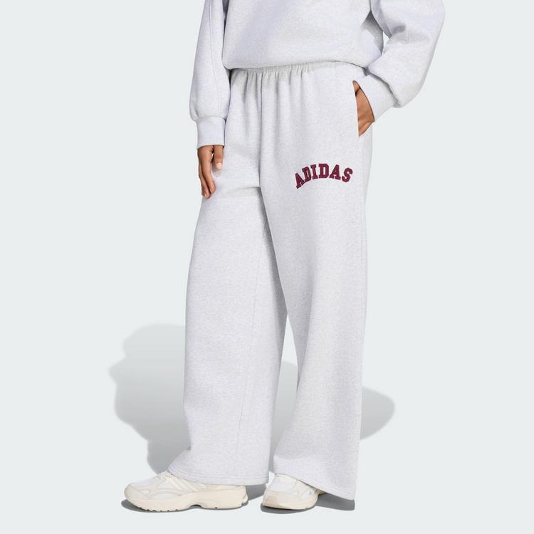 adidas adidas Adidas 3-Streifen Hose Stoffhose Damen - Light Solid Grey / Maroon - 0 | SportScheck