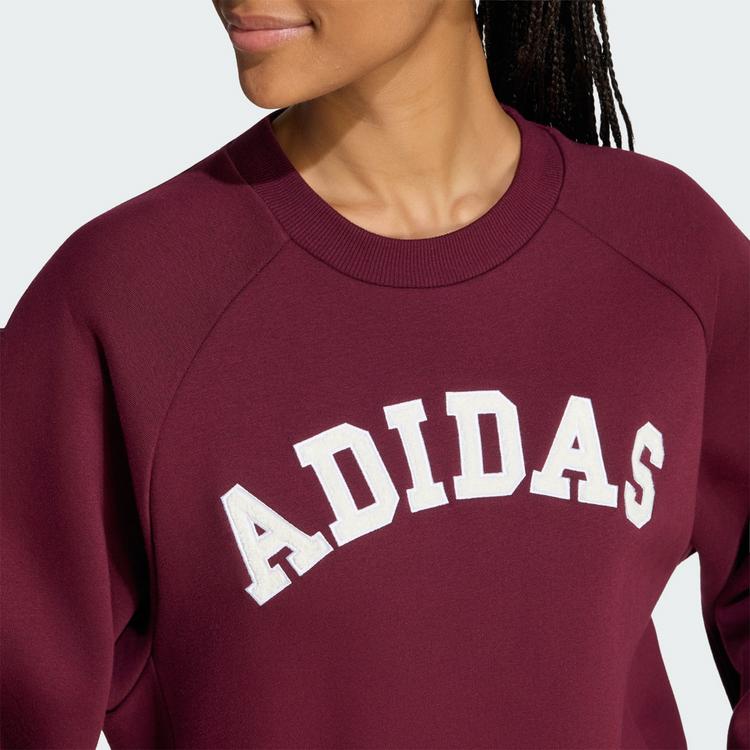 adidas adidas adidas 3-Streifen Sweatshirt, Sweatshirt Damen - Light Solid Grey / Maroon - 0 | SportScheck
