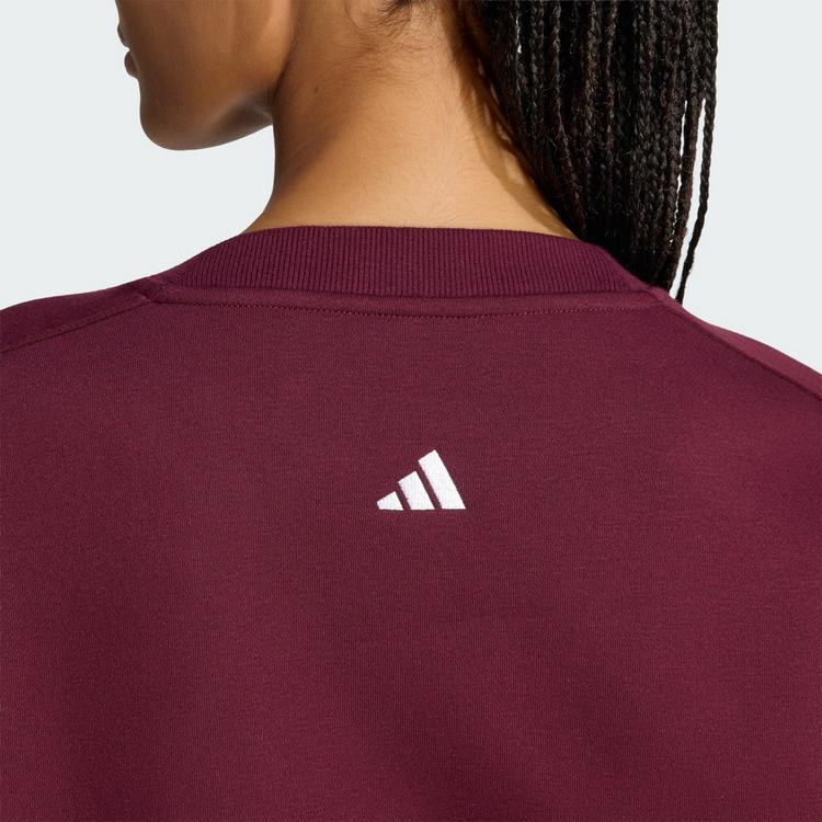 adidas adidas adidas 3-Streifen Sweatshirt, Sweatshirt Damen - Light Solid Grey / Maroon - 1 | SportScheck