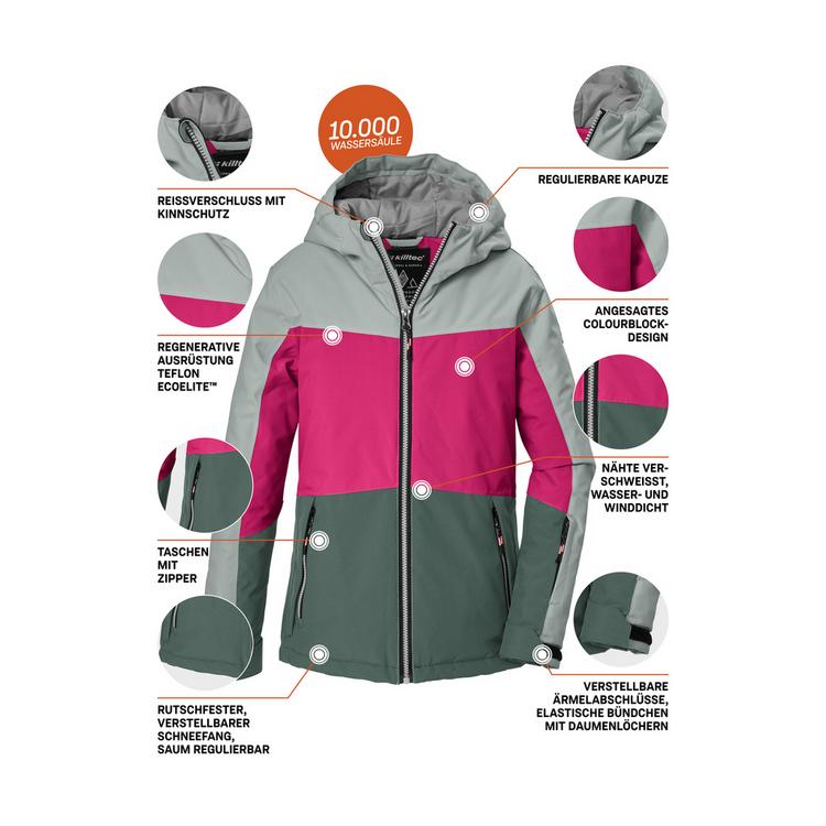 KILLTEC KILLTEC Skijacke mit Kapuze Skijacke Kinder - Gr&uuml;n2099 - 3 | SportScheck