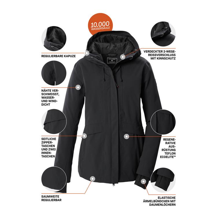 KILLTEC KILLTEC Funktionsjacke mit Kapuze Softshelljacke Damen - Schwarz0110 - 3 | SportScheck