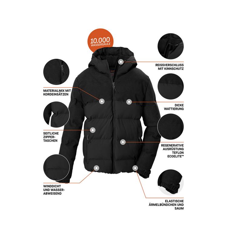 KILLTEC KILLTEC Steppjacke mit Kapuze Fleecejacke Kinder - Schwarz0110 - 3 | SportScheck