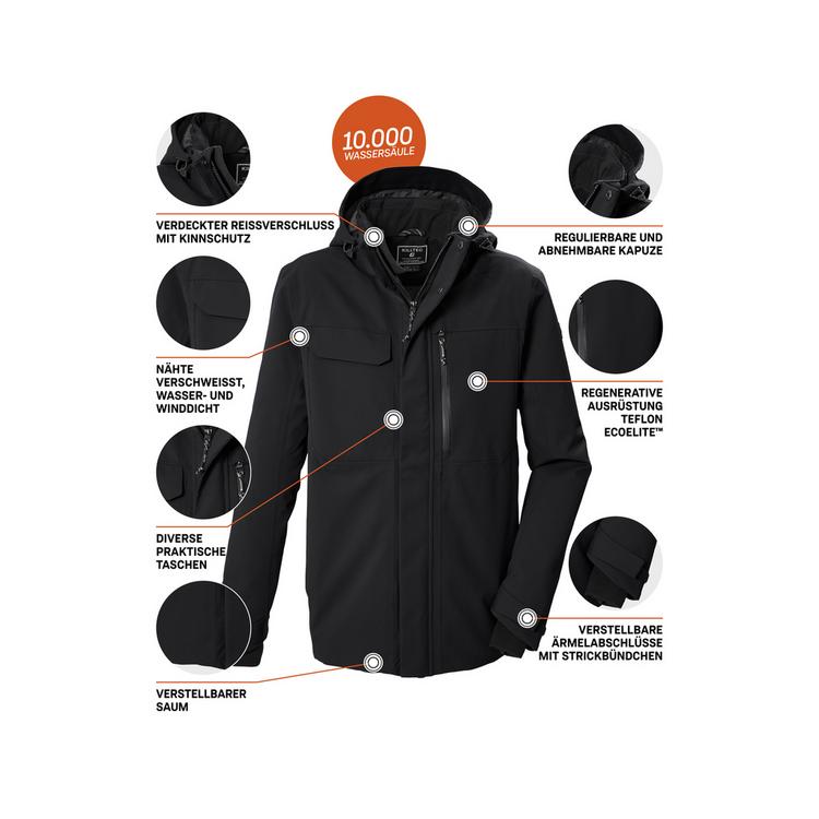 KILLTEC KILLTEC Funktionsjacke mit abzippbarer Kapuze Funktionsjacke Herren - Schwarz0110 - 3 | SportScheck