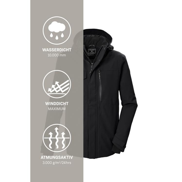 KILLTEC KILLTEC Funktionsjacke mit abzippbarer Kapuze Funktionsjacke Herren - Schwarz0110 - 4 | SportScheck