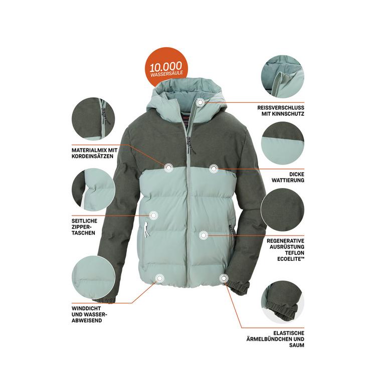 KILLTEC KILLTEC Steppjacke mit Kapuze Fleecejacke Kinder - Gr&uuml;n2035 - 3 | SportScheck