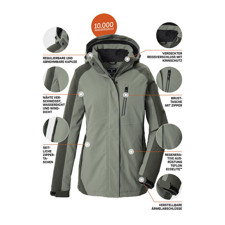 KILLTEC KILLTEC Funktionsjacke mit abzippbarer Kapuze Softshelljacke Damen - Gr&uuml;n2085 - 3 | SportScheck
