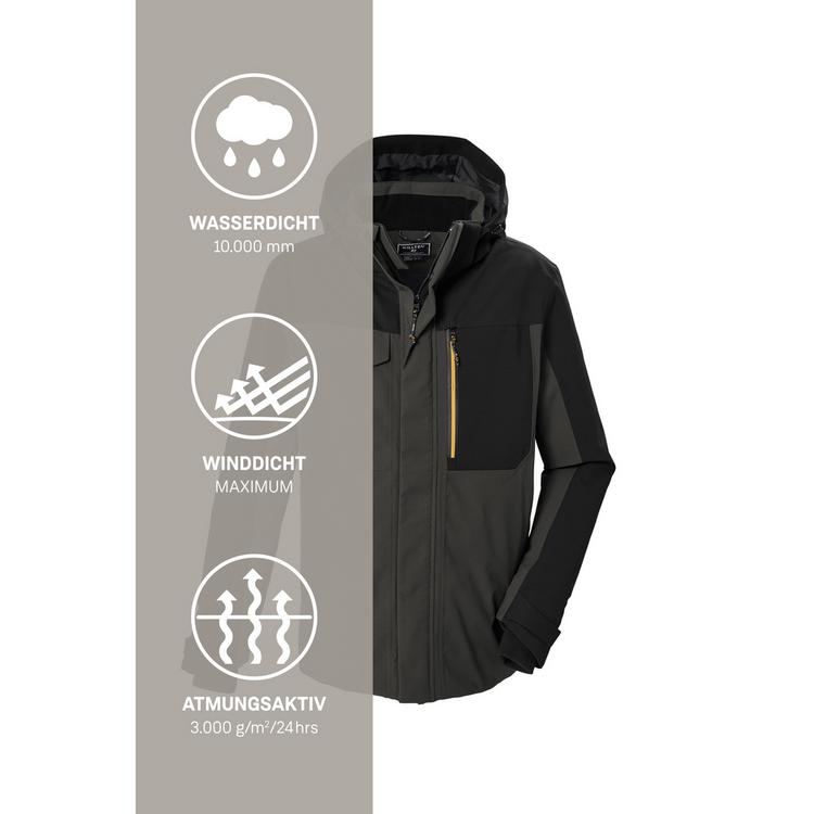 KILLTEC KILLTEC Funktionsjacke mit abzippbarer Kapuze Funktionsjacke Herren - Steingrau071 - 4 | SportScheck