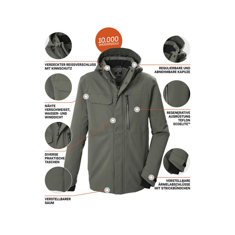 KILLTEC KILLTEC Funktionsjacke mit abzippbarer Kapuze Funktionsjacke Herren - Oliv - 3 | SportScheck