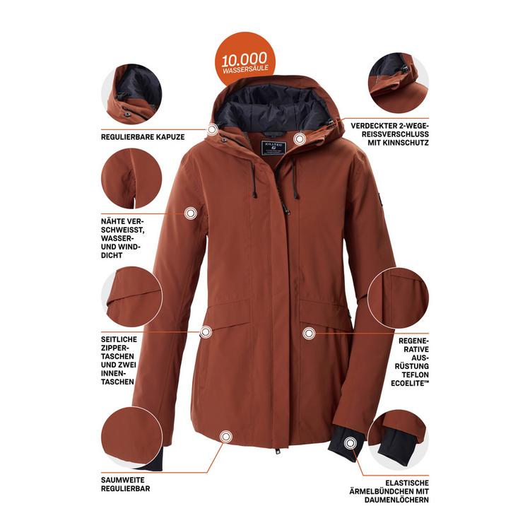 KILLTEC KILLTEC Funktionsjacke mit Kapuze Softshelljacke Damen - Kastanie - 4 | SportScheck
