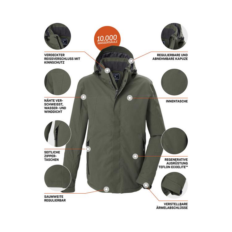 KILLTEC KILLTEC Funktionsjacke mit abzippbarer Kapuze Funktionsjacke Herren - Oliv - 3 | SportScheck