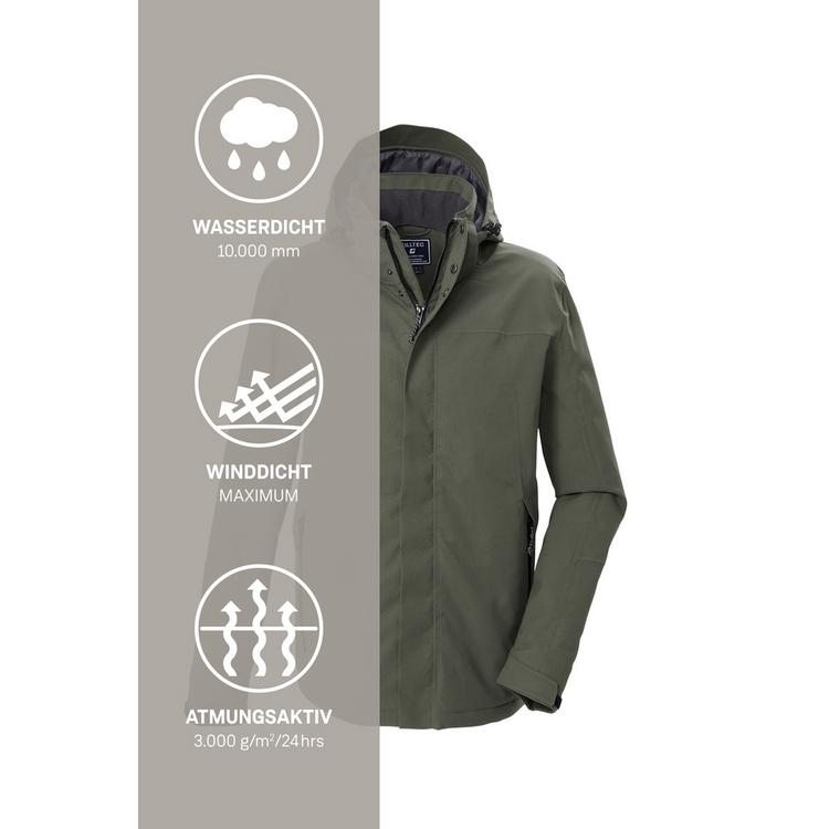KILLTEC KILLTEC Funktionsjacke mit abzippbarer Kapuze Funktionsjacke Herren - Oliv - 4 | SportScheck