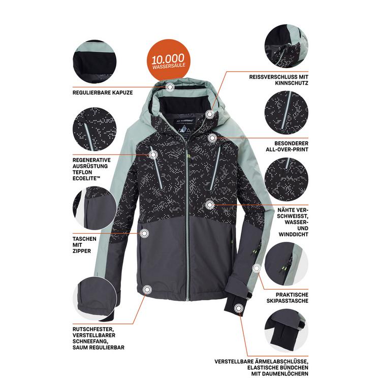 KILLTEC KILLTEC Skijacke mit Kapuze Skijacke Kinder - Gr&uuml;n2035 - 3 | SportScheck