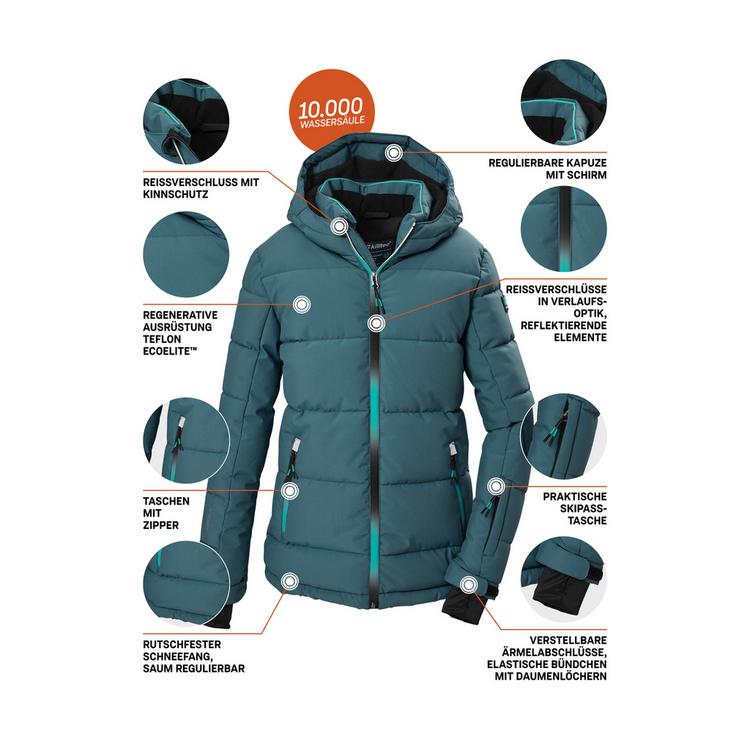 KILLTEC KILLTEC Ski-Steppjacke mit Kapuze Skijacke Kinder - Gr&uuml;n2040 - 3 | SportScheck