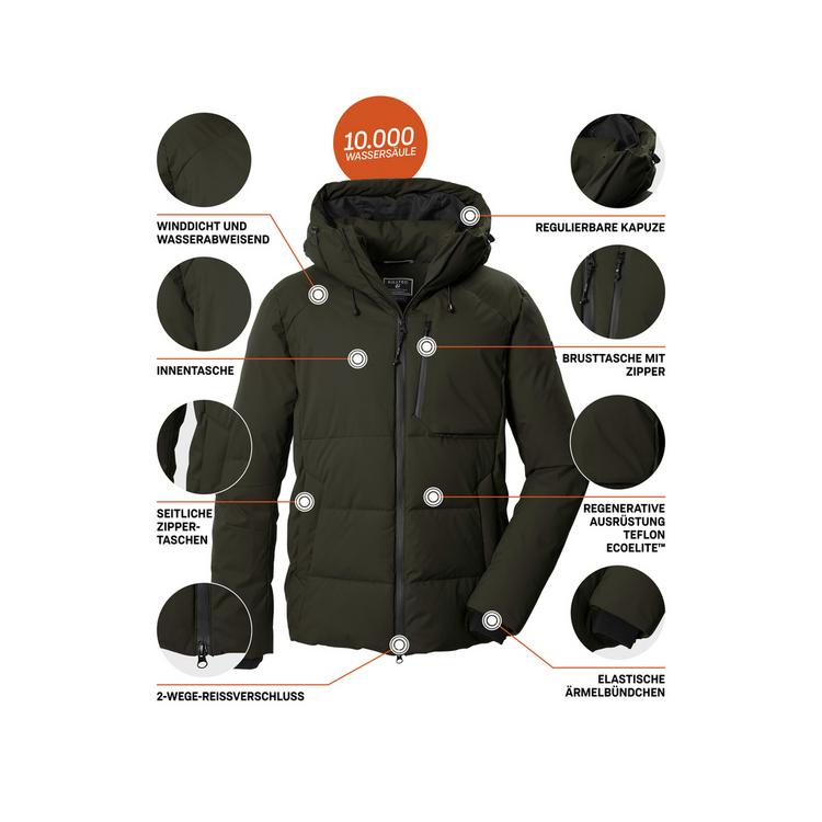 KILLTEC KILLTEC Steppjacke mit Kapuze Funktionsjacke Herren - Dunkeloliv111 - 3 | SportScheck