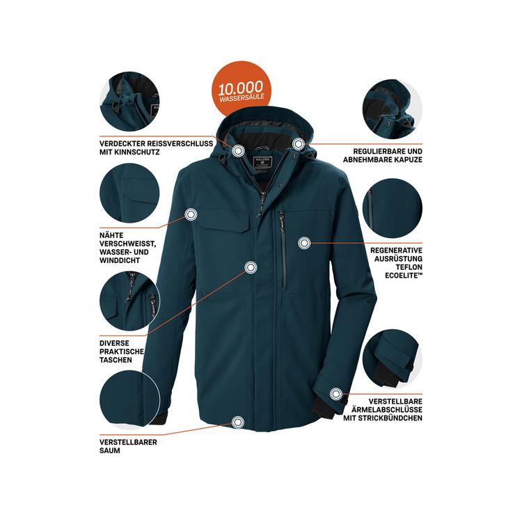 KILLTEC KILLTEC Funktionsjacke mit abzippbarer Kapuze Funktionsjacke Herren - Petrol2510 - 3 | SportScheck