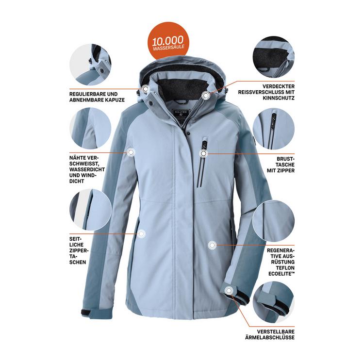 KILLTEC KILLTEC Funktionsjacke mit abzippbarer Kapuze Softshelljacke Damen - Blau3056 - 3 | SportScheck