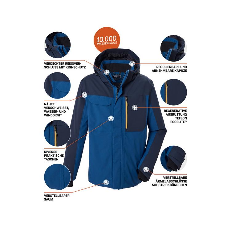 KILLTEC KILLTEC Funktionsjacke mit abzippbarer Kapuze Funktionsjacke Herren - Blau3042 - 3 | SportScheck
