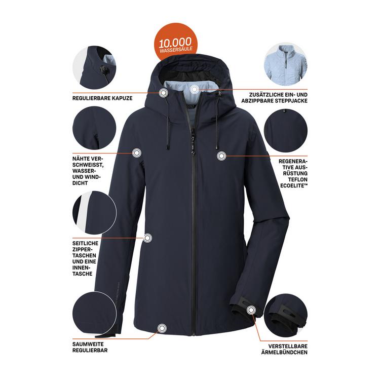 KILLTEC KILLTEC 3 in 1 Funktionsjacke mit Kapuze Softshelljacke Damen - Blau3044 - 5 | SportScheck