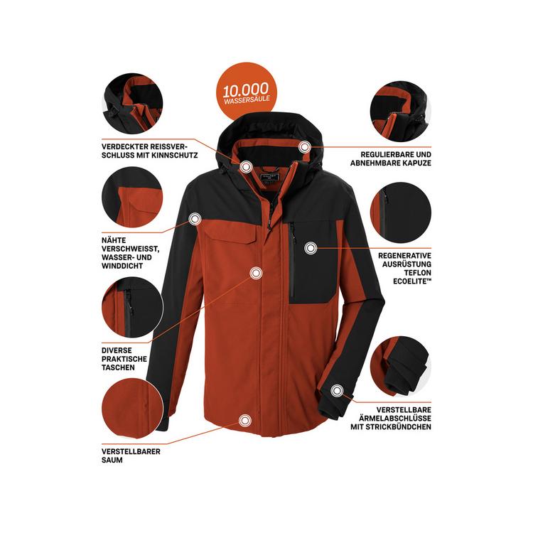 KILLTEC KILLTEC Funktionsjacke mit abzippbarer Kapuze Funktionsjacke Herren - Rot4527 - 3 | SportScheck