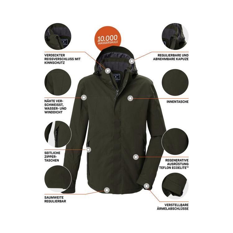 KILLTEC KILLTEC Funktionsjacke mit abzippbarer Kapuze Funktionsjacke Herren - Dunkeloliv111 - 3 | SportScheck