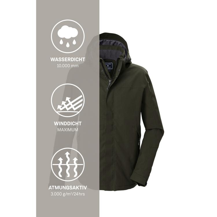KILLTEC KILLTEC Funktionsjacke mit abzippbarer Kapuze Funktionsjacke Herren - Dunkeloliv111 - 4 | SportScheck