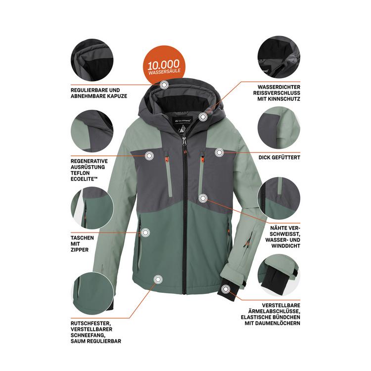 KILLTEC KILLTEC Skijacke mit abzippbarer Kapuze Skijacke Kinder - Gr&uuml;n2035 - 3 | SportScheck
