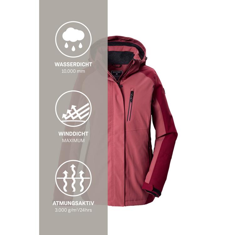 KILLTEC KILLTEC Funktionsjacke mit abzippbarer Kapuze Softshelljacke Damen - Bordeaux - 4 | SportScheck