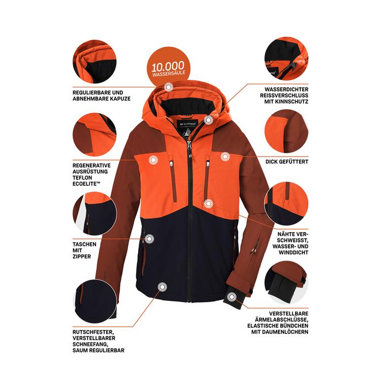 KILLTEC KILLTEC Skijacke mit abzippbarer Kapuze Skijacke Kinder - Kastanie - 3 | SportScheck