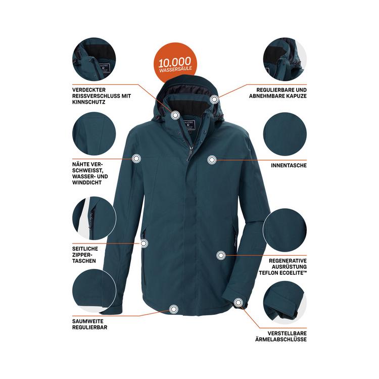 KILLTEC KILLTEC Funktionsjacke mit abzippbarer Kapuze Funktionsjacke Herren - Petrol2510 - 3 | SportScheck