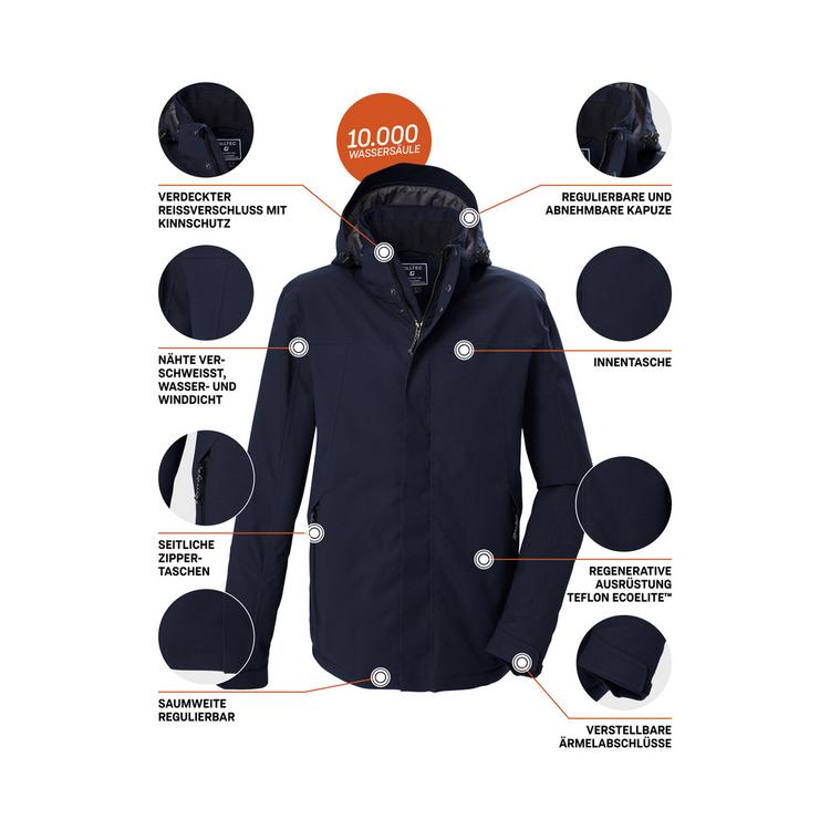 KILLTEC KILLTEC Funktionsjacke mit abzippbarer Kapuze Funktionsjacke Herren - Blau3044 - 3 | SportScheck