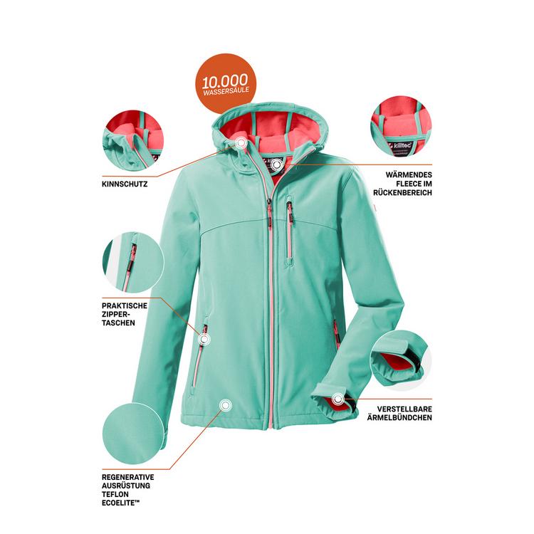 KILLTEC KILLTEC Softshelljacke Funktionsjacke Kinder - Hellgr&uuml;n222 - 6 | SportScheck