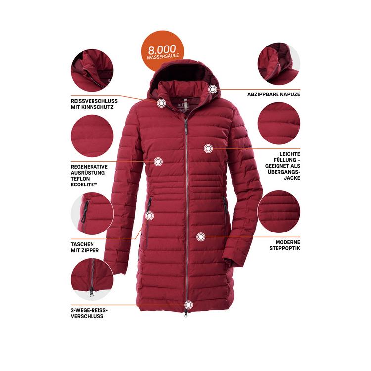 G.I.G.A. DX by killtec G.I.G.A. DX by killtec GW 77 WMN QLTD PRK_Bacarya Funktionsmantel Damen - Rot4517 - 3 | SportScheck
