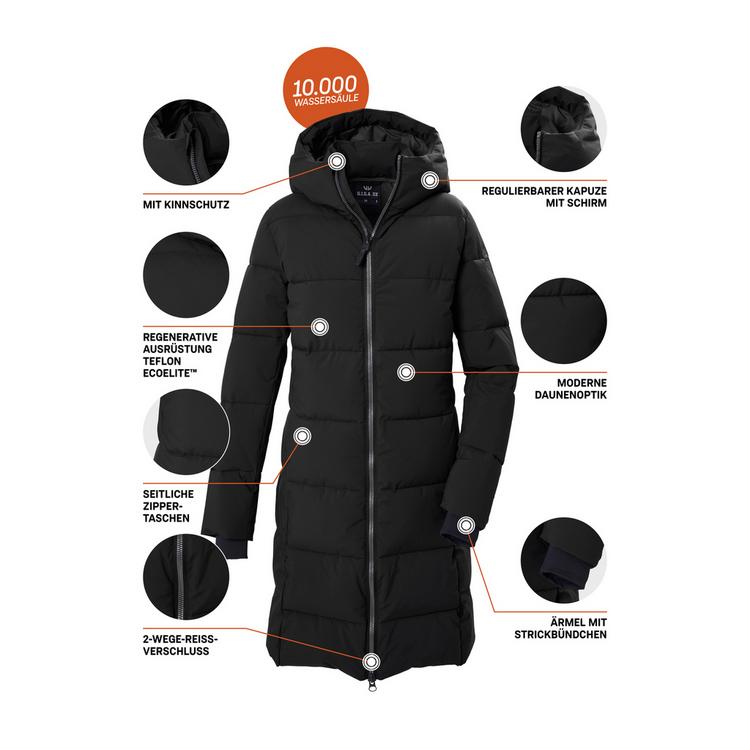 G.I.G.A. DX by killtec G.I.G.A. DX by killtec Steppmantel mit Kapuze Funktionsmantel Damen - Schwarz0110 - 3 | SportScheck