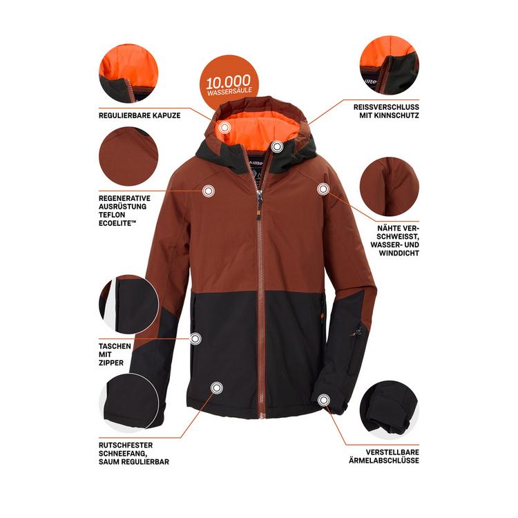 KILLTEC KILLTEC Skijacke mit Kapuze Skijacke Kinder - Kastanie - 3 | SportScheck