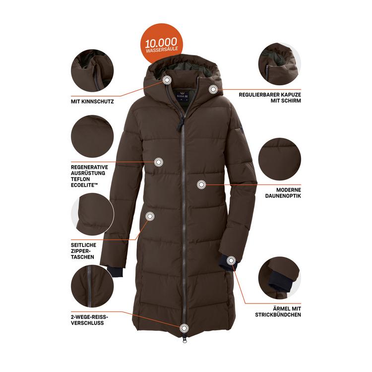 G.I.G.A. DX by killtec G.I.G.A. DX by killtec Steppmantel mit Kapuze Funktionsmantel Damen - Braun5918 - 3 | SportScheck