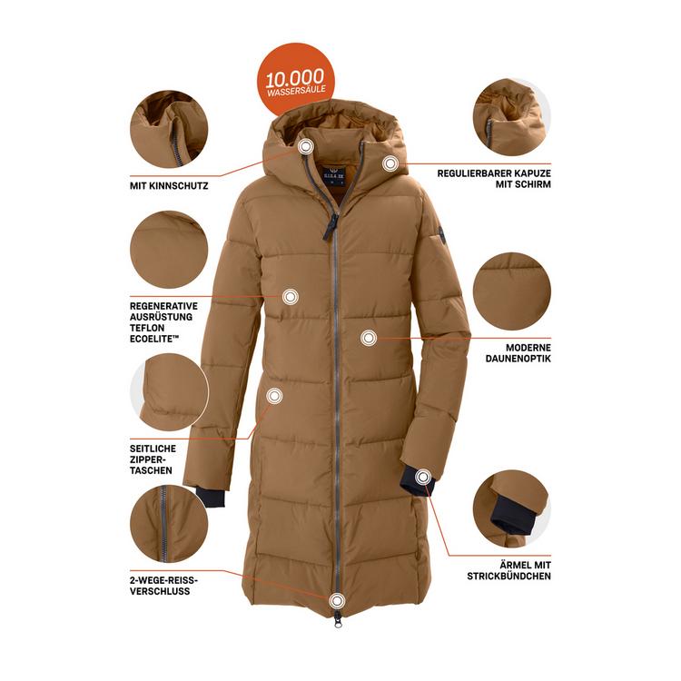 G.I.G.A. DX by killtec G.I.G.A. DX by killtec Steppmantel mit Kapuze Funktionsmantel Damen - Camel - 3 | SportScheck