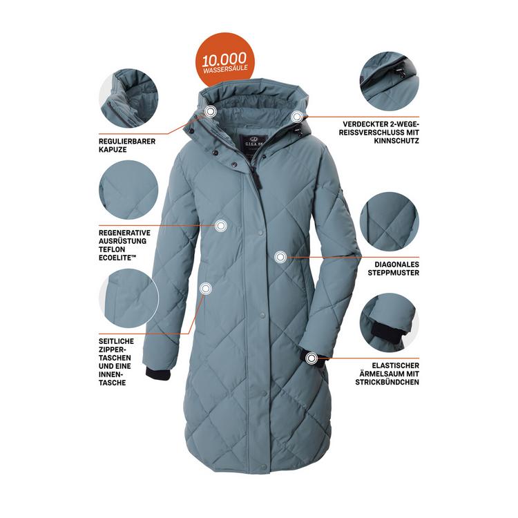 G.I.G.A. DX by killtec G.I.G.A. DX by killtec Steppmantel mit Kapuze Funktionsmantel Damen - Blau306 - 3 | SportScheck